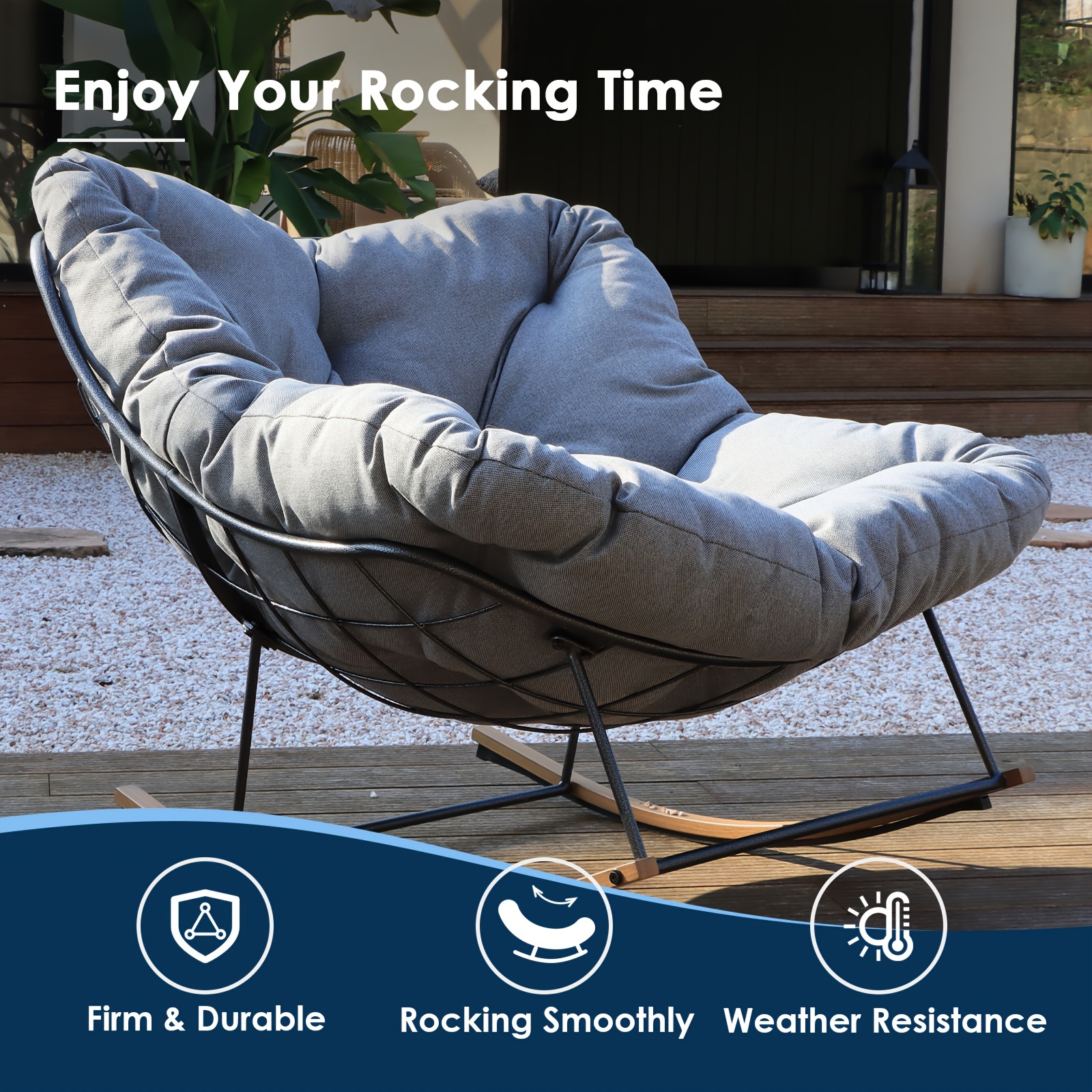 💥Clearance Sale💥Patio Oversized Upholstered Rocker Chair