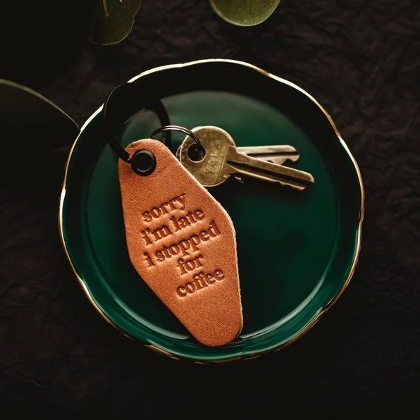 Funny Retro Leather Keychain