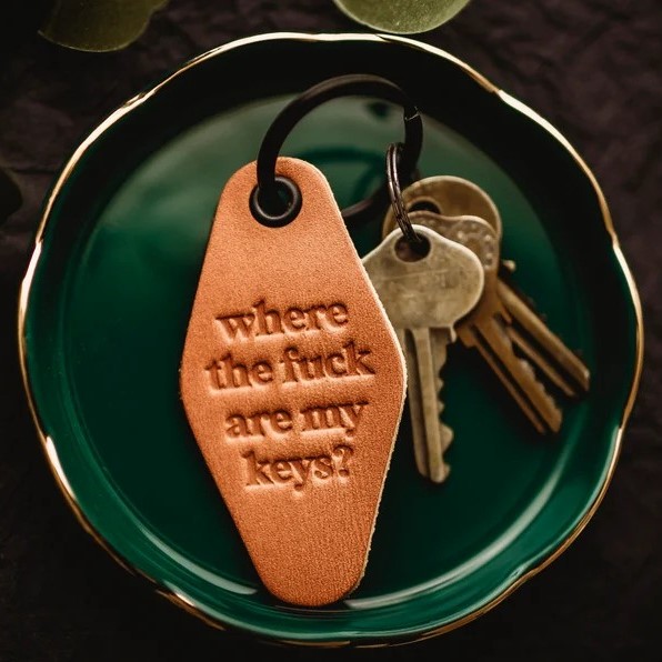 Funny Retro Leather Keychain