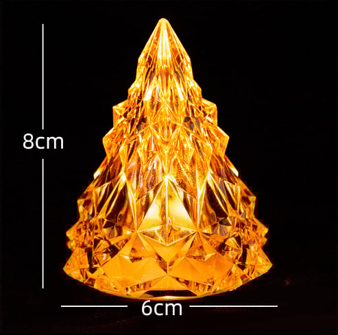 Night Light Crystal Mini Christmas Tree Light Flameless LED
