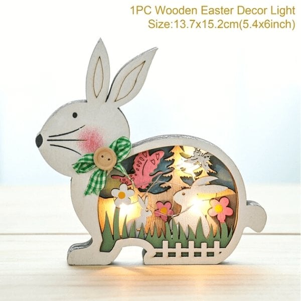 💝Buy 3 Get 1 Free💝Wooden Easter Decor LED Light