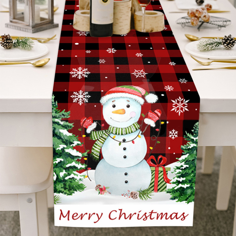 Black Friday Sale 50% OFF-Watercolor Buffalo Plaid Christmas Trees Merry Xmas Table Runner