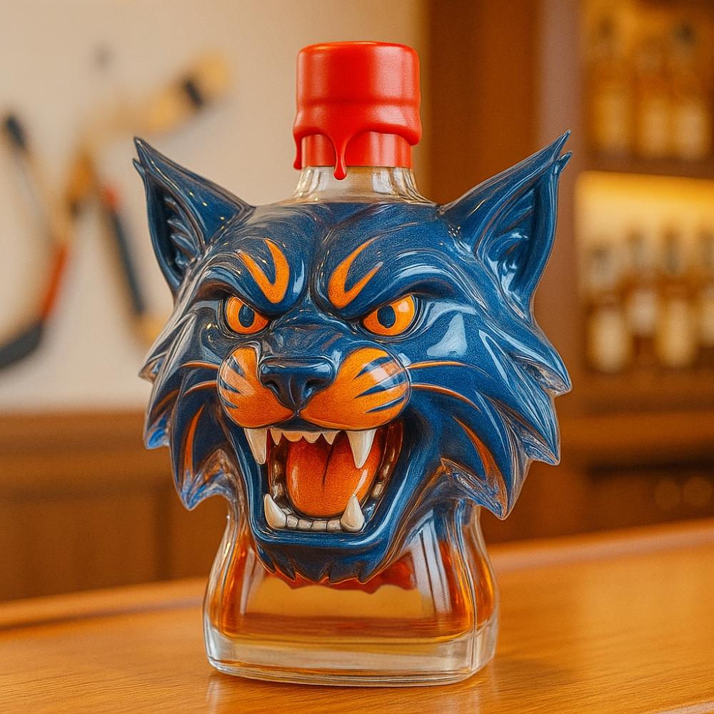 Edmonton Oilers Hunter the Lynx Whiskey Bottle