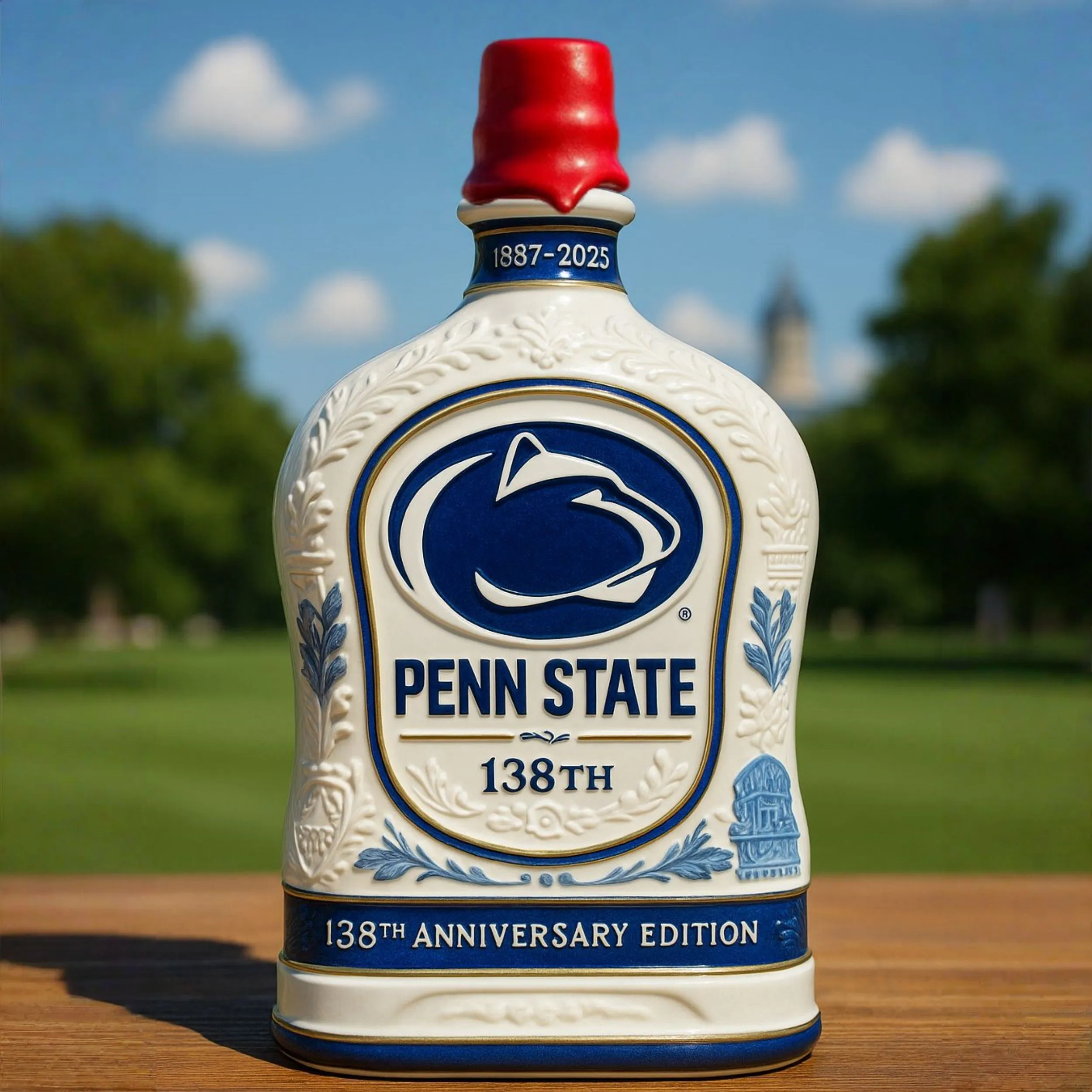 Penn State Nittany Lions 138th Anniversary Whiskey Bottle