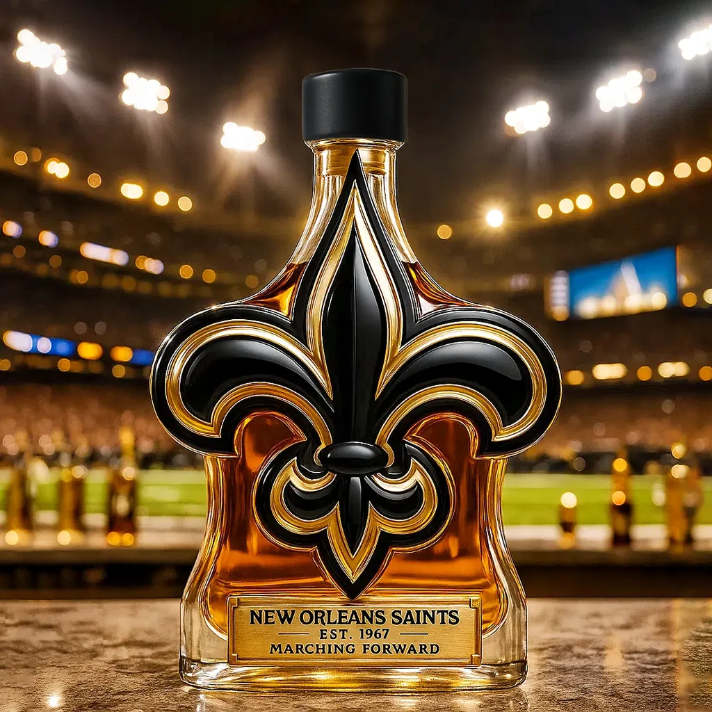 🏈 NFL Team✨New Orleans Saints Whiskey Bottle