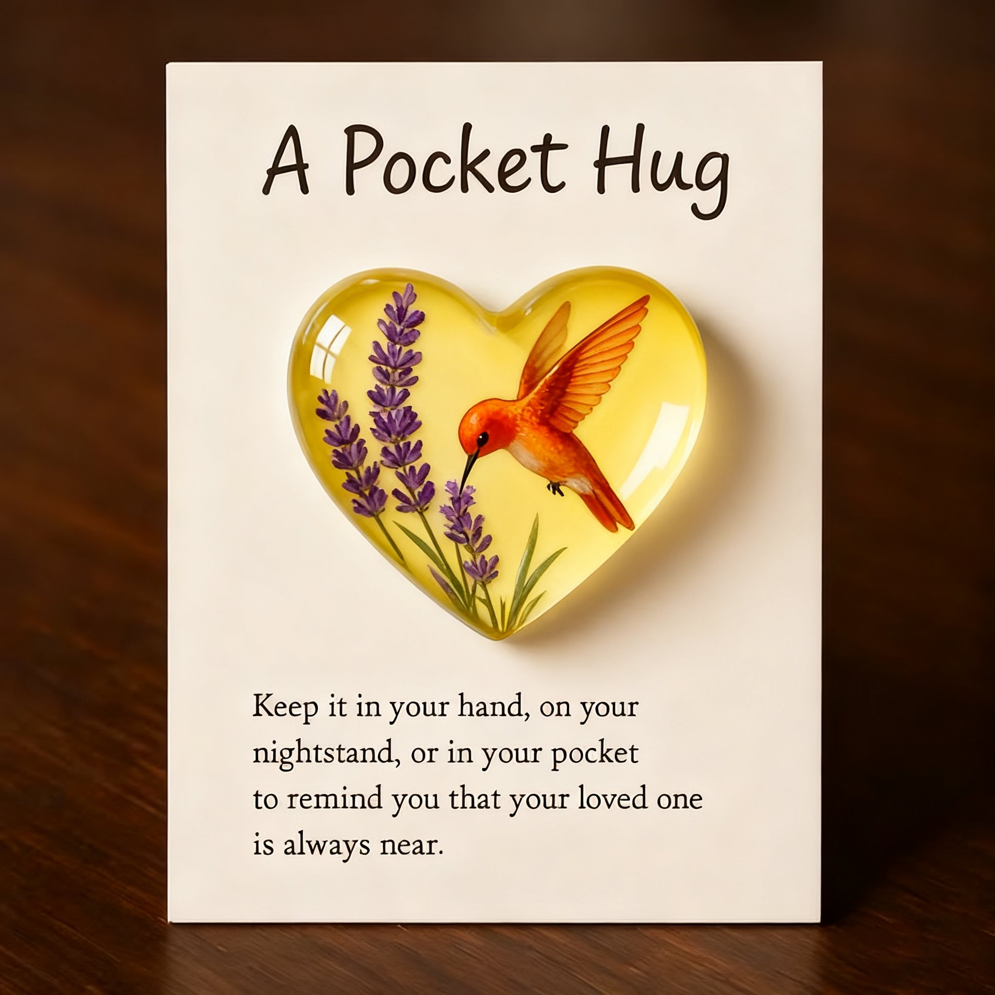 🎁Hummingbird Pocket Hug with Gift Card💌Crafted by Hand
