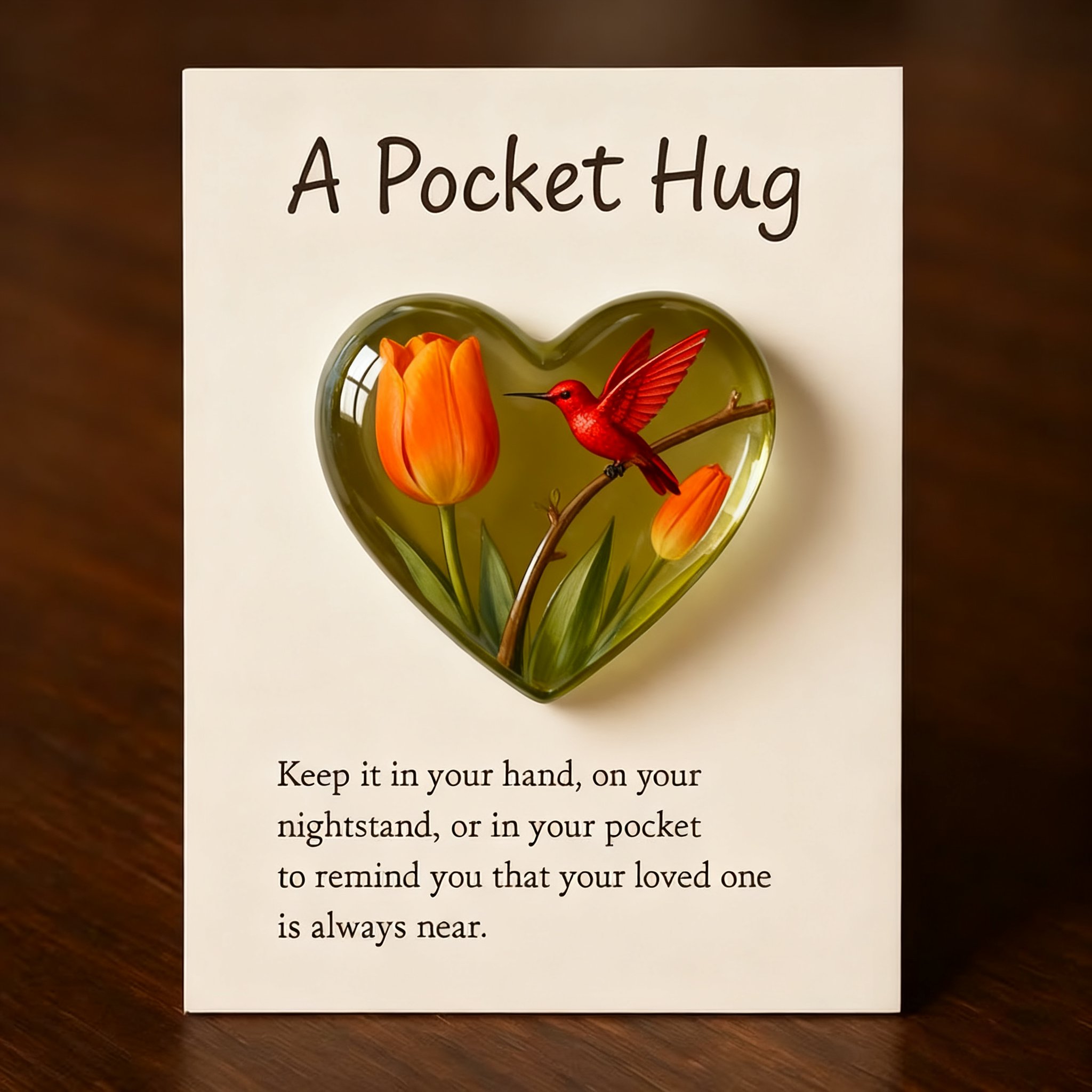 🎁Hummingbird Pocket Hug with Gift Card💌Crafted by Hand