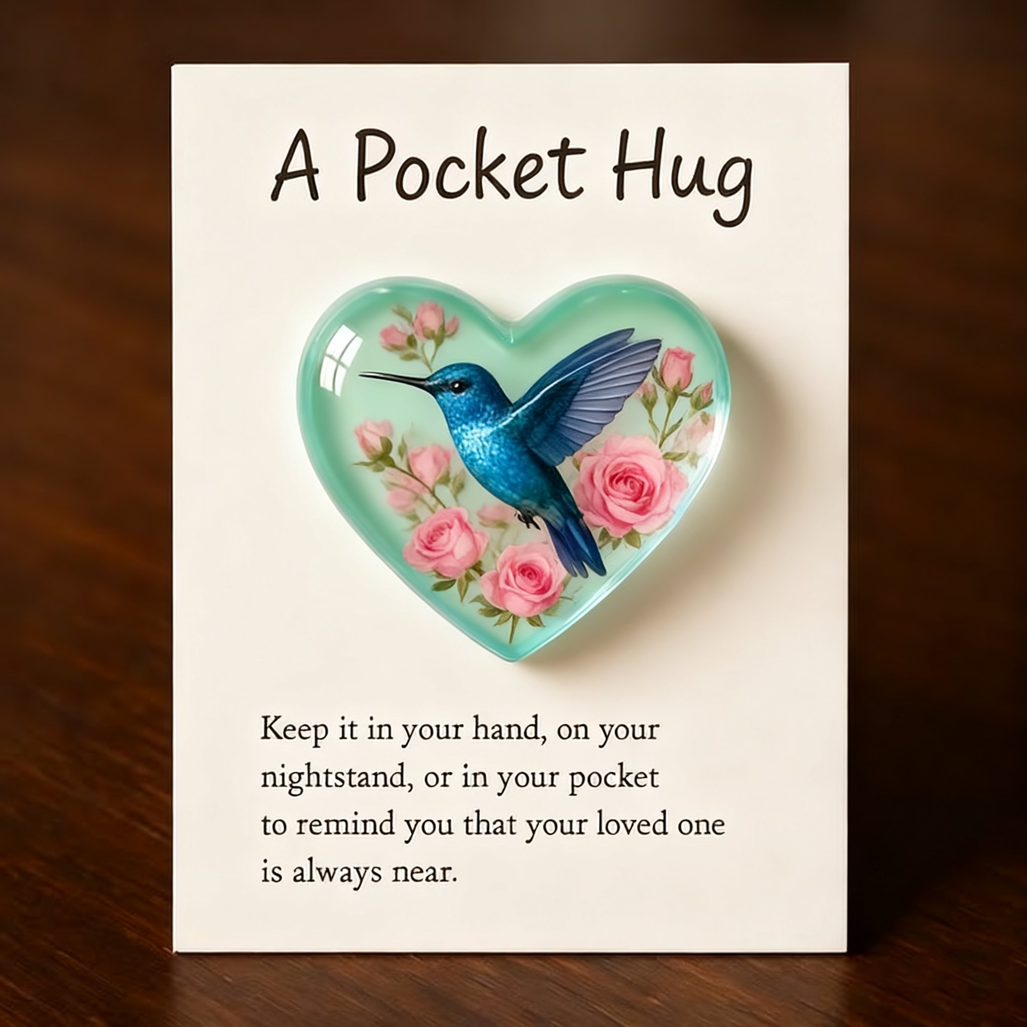 🎁Hummingbird Pocket Hug with Gift Card💌Crafted by Hand