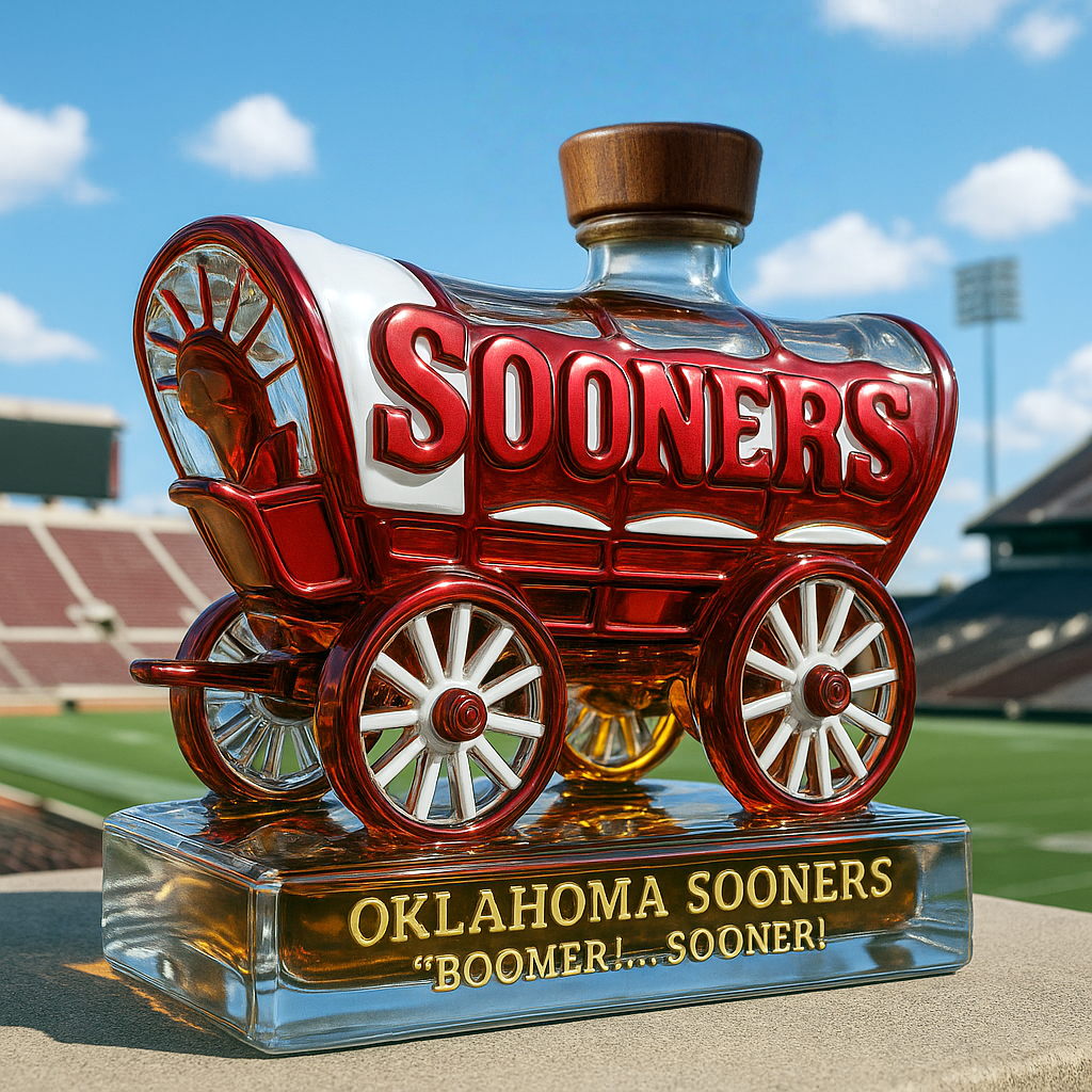 🔥NCAA Team✨Oklahoma Sooners Limited-Edition Whiskey Bottle