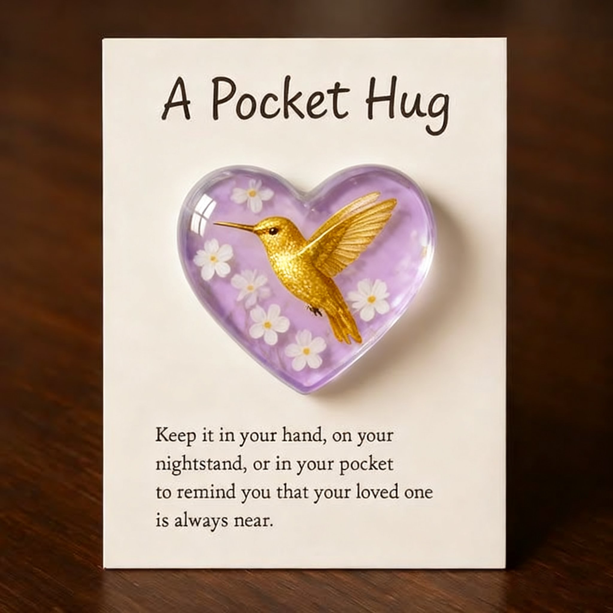 🎁Hummingbird Pocket Hug with Gift Card💌Crafted by Hand
