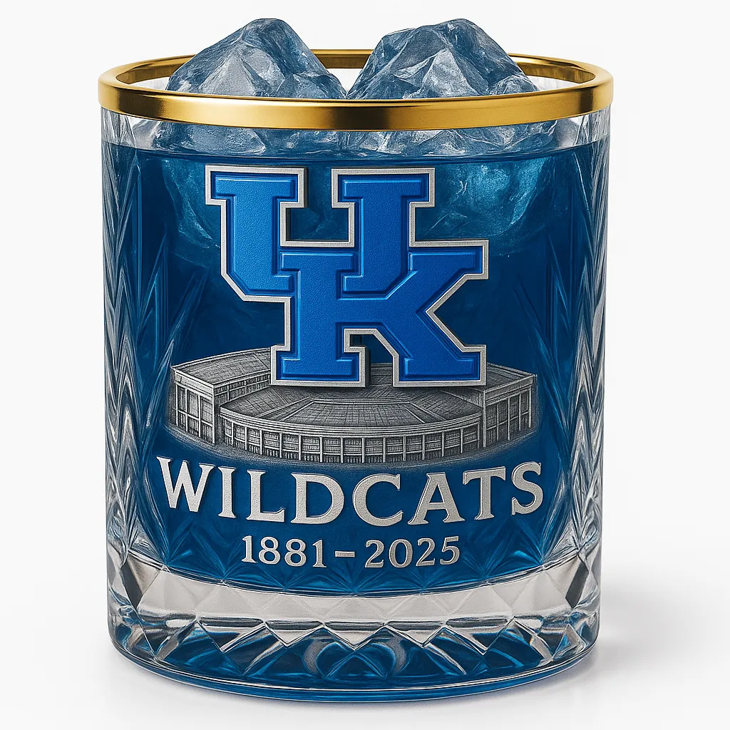 Kentucky Wildcats men's football team's 144th anniversary Whiskey Glass