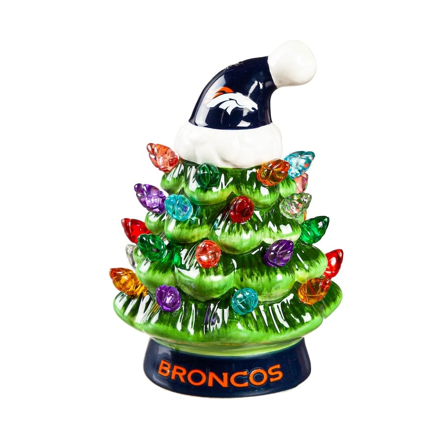 ✨Light Up Your NFL Spirit! 🏈Set of 2 4" LED Christmas Tree with NFL Team Logo🎄