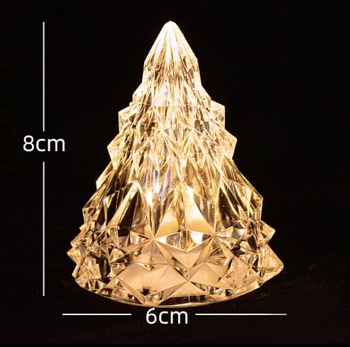 Night Light Crystal Mini Christmas Tree Light Flameless LED
