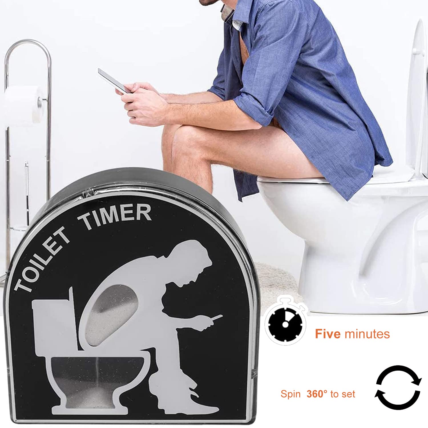 5 Minute Bathroom Timer - Funny Gag Gift for Men, Husband, Boyfriend, Father's Day, Birthday