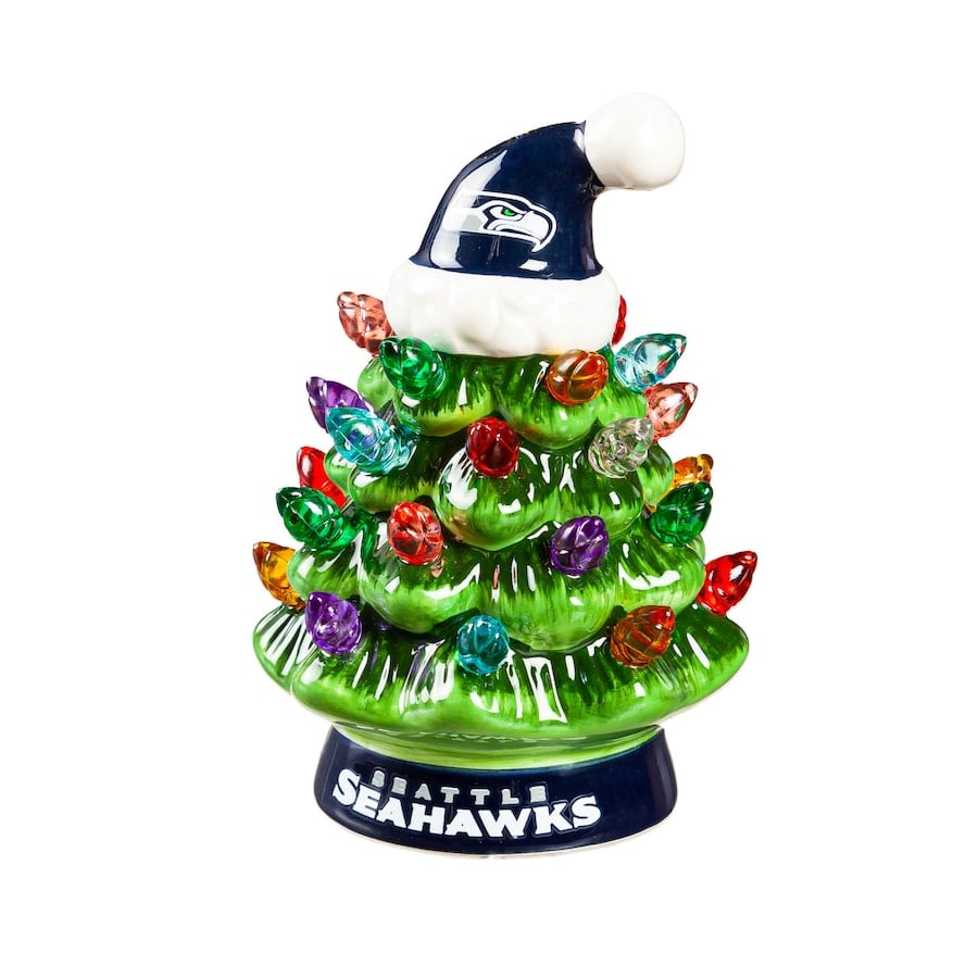 ✨Light Up Your NFL Spirit! 🏈Set of 2 4" LED Christmas Tree with NFL Team Logo🎄