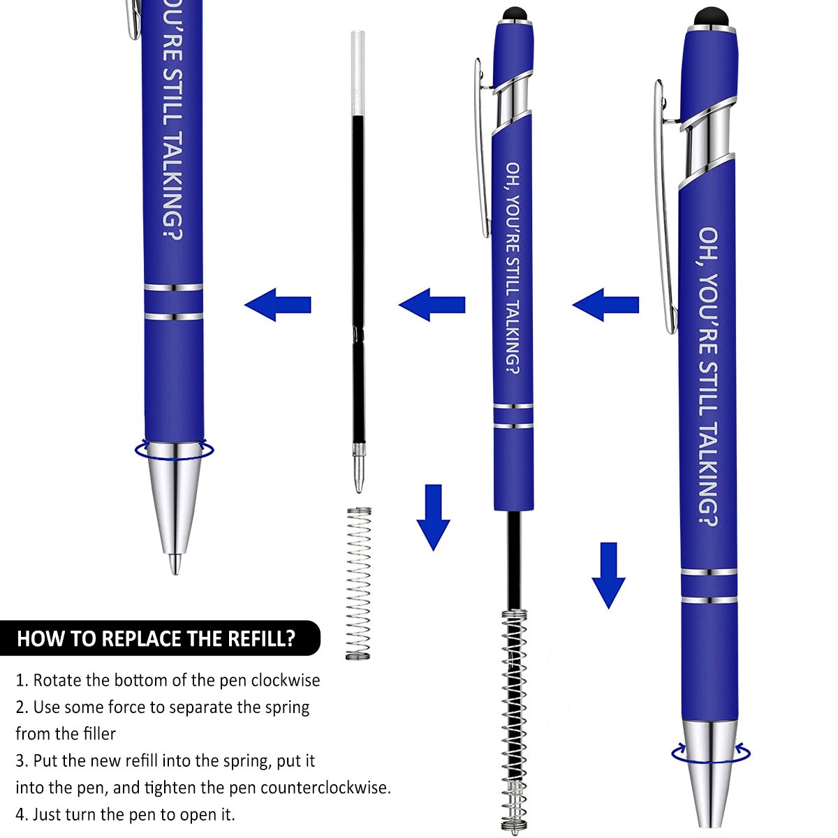 😂10Pcs Ballpoint STRESS RELIEF FUNNY PENS