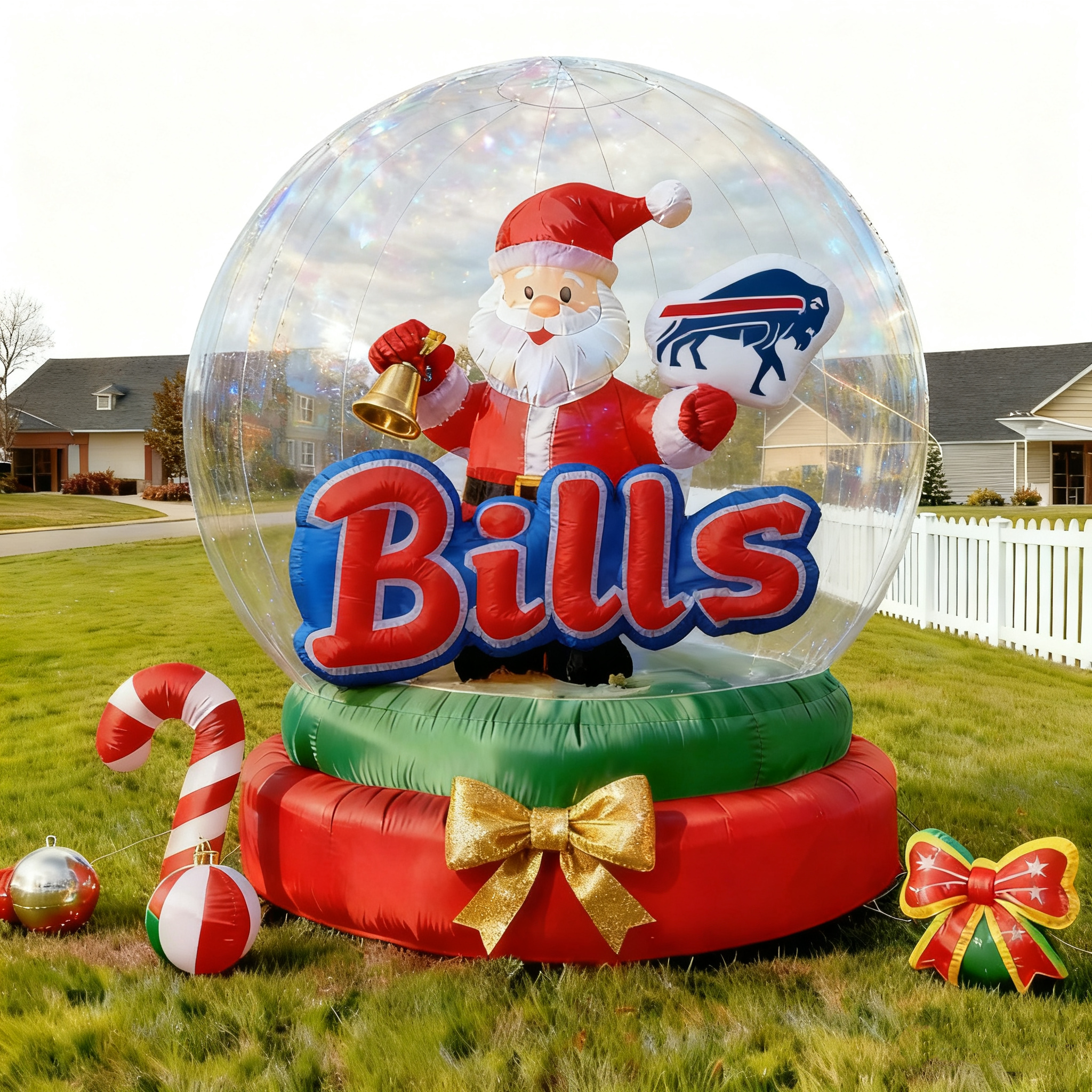 Christmas Inflatable Snowglobe Decoration - Outdoor/Indoor Holiday Light-Up Yard Ornament
