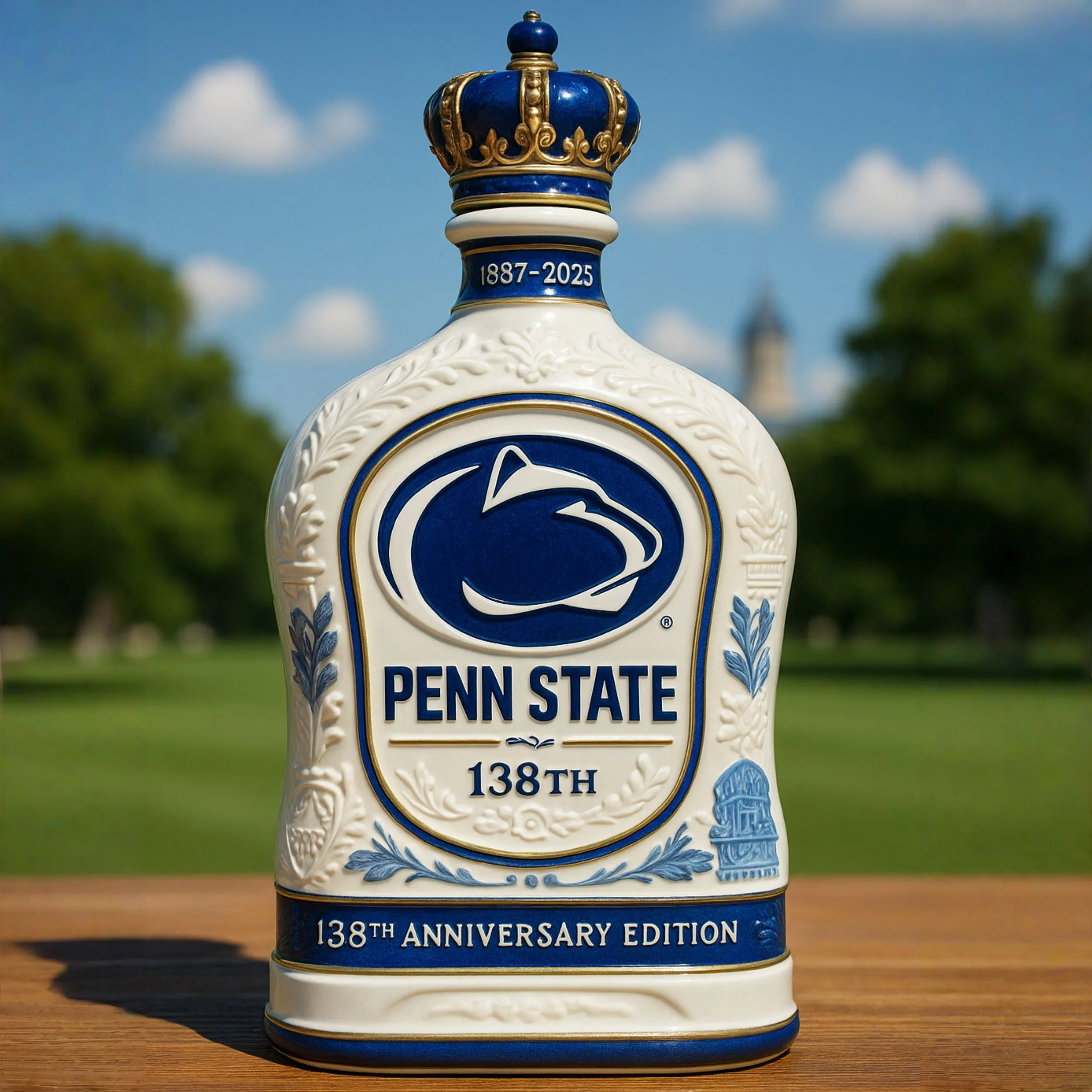 Penn State Nittany Lions 138th Anniversary Whiskey Bottle