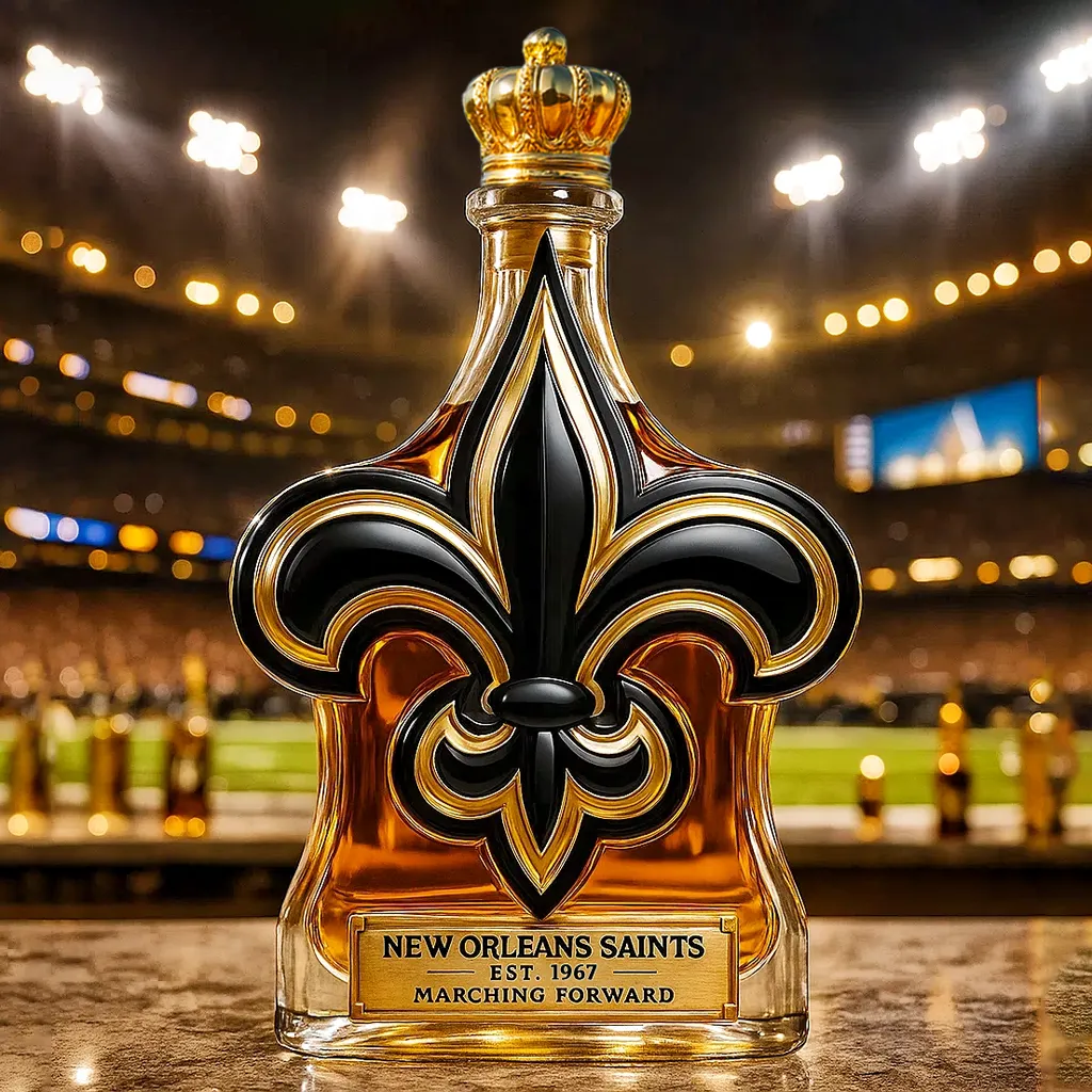 🏈 NFL Team✨New Orleans Saints Whiskey Bottle