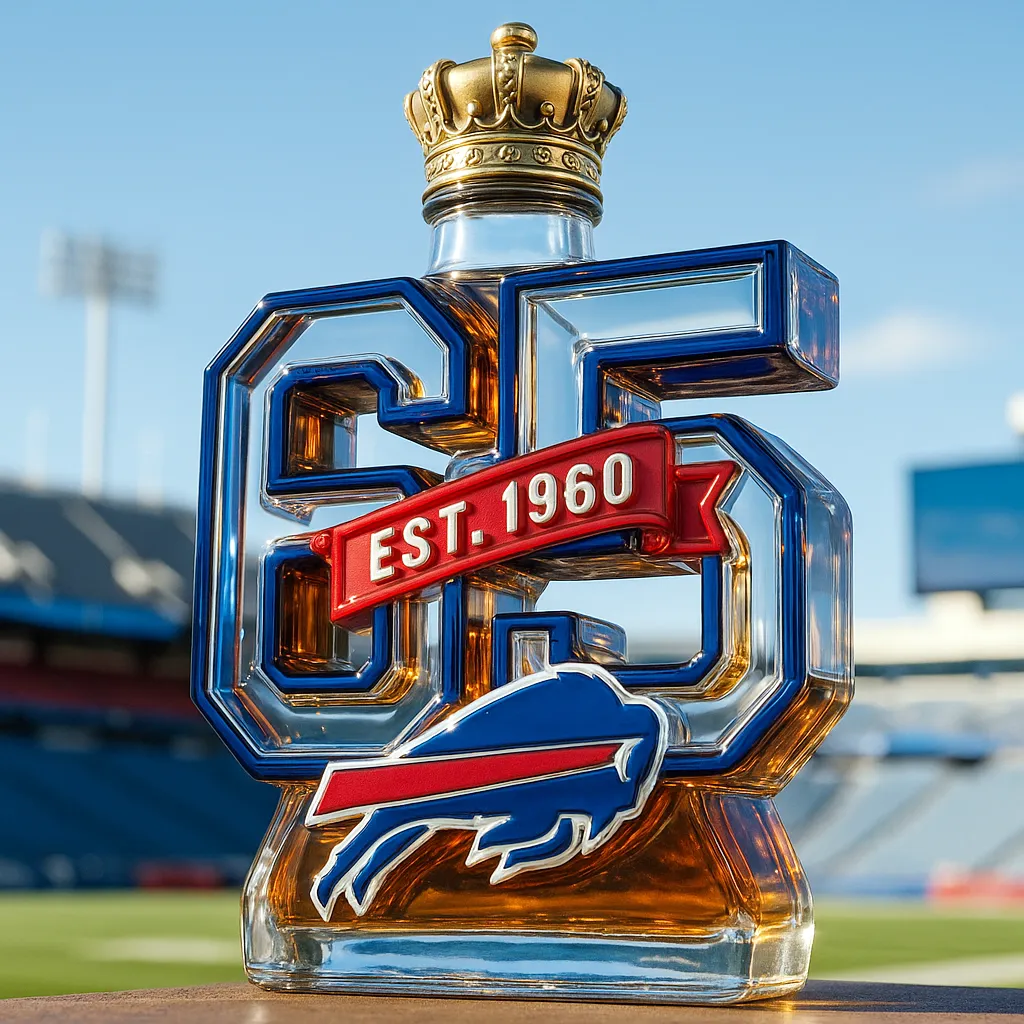 Buffalo Bills 65th Anniversary Limited Edition Whiskey Bottle