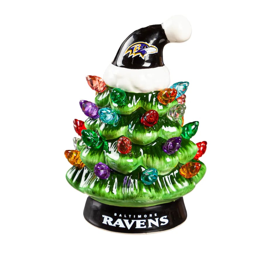 ✨Light Up Your NFL Spirit! 🏈Set of 2 4" LED Christmas Tree with NFL Team Logo🎄