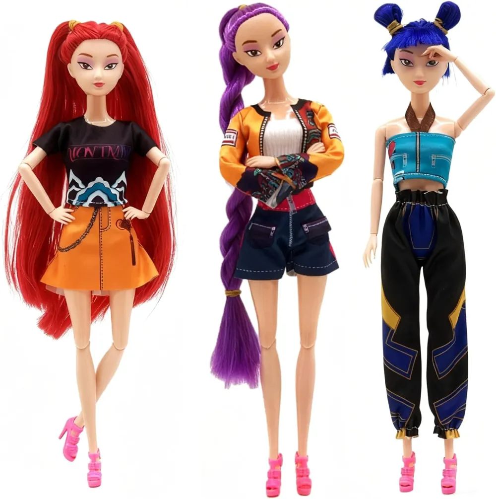 🎤✨ 2025 K-Pop Hunters New Singer Fashion Dolls 🎶💜Articulated Fashion Doll Set,Great Idea for Girls Fans