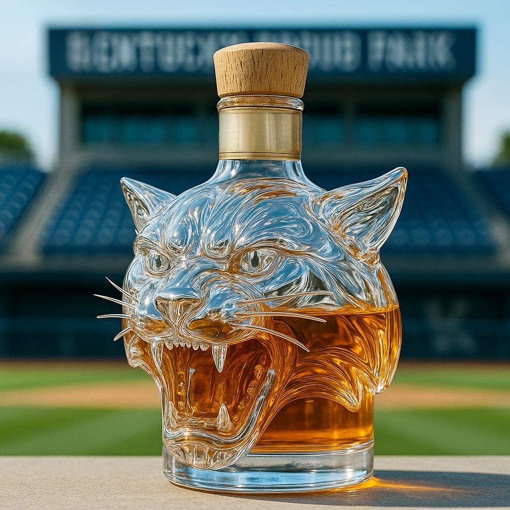 Kentucky Wildcat and Scratch Whiskey Bottle