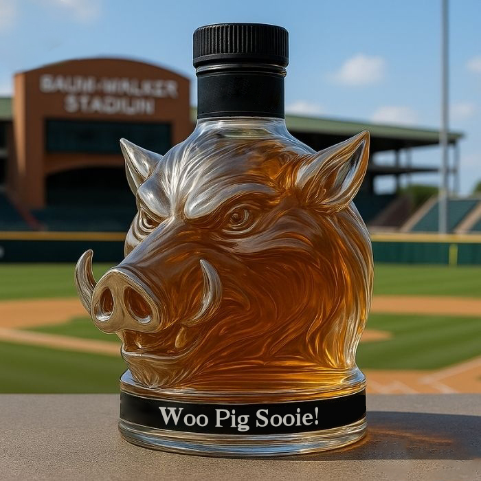 🐗Arkansas Razorbacks Wild Boar Whiskey Bottle🍻