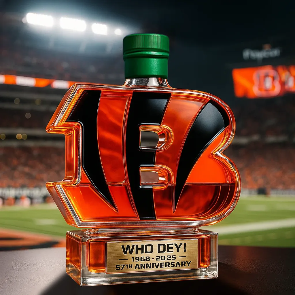 🏈 NFL Team✨Cincinnati Bengals Whiskey Bottle