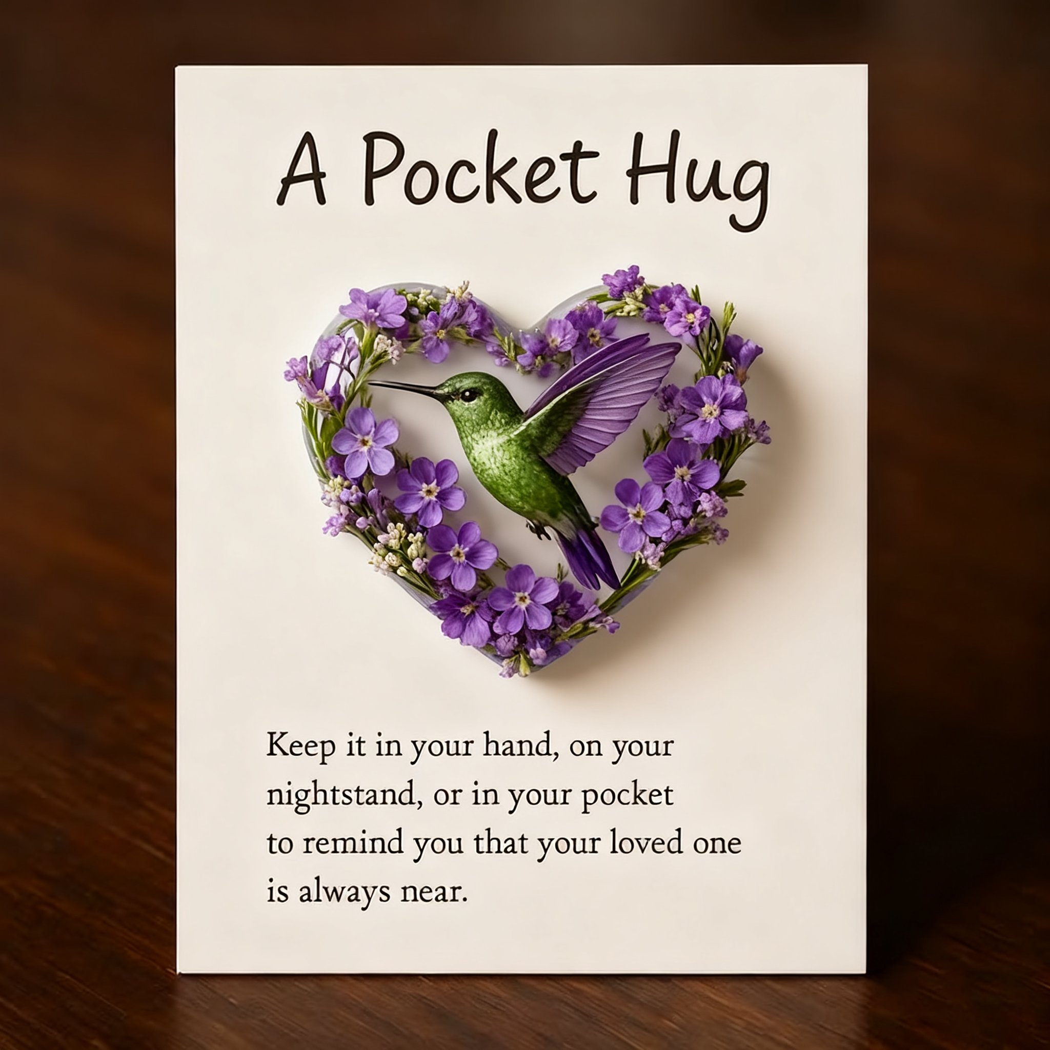 🎁Hummingbird Pocket Hug with Gift Card💌Crafted by Hand