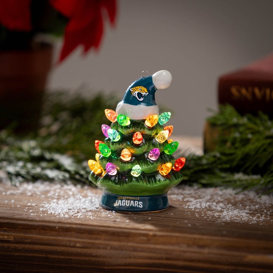 ✨Light Up Your NFL Spirit! 🏈Set of 2 4" LED Christmas Tree with NFL Team Logo🎄