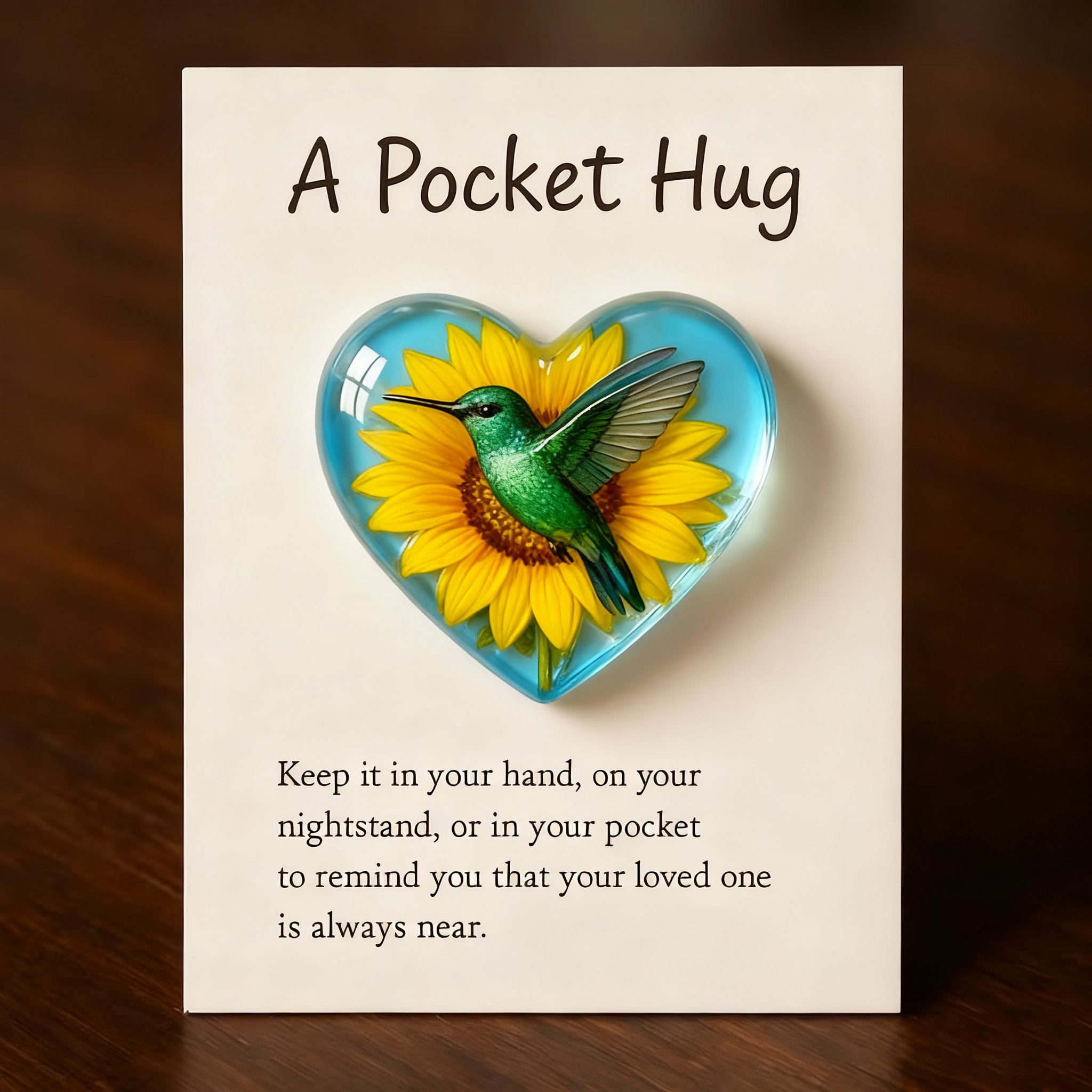 🎁Hummingbird Pocket Hug with Gift Card💌Crafted by Hand
