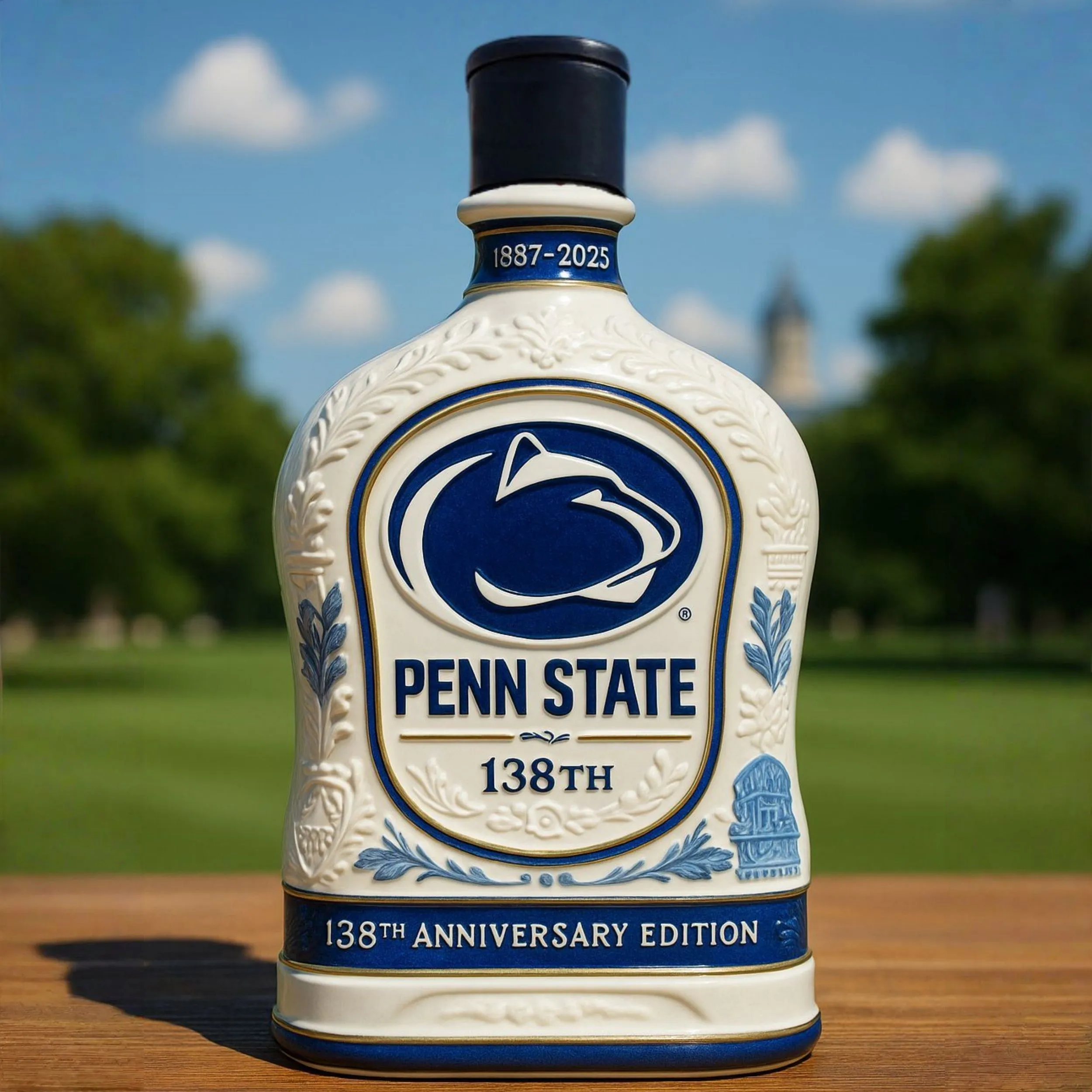 Penn State Nittany Lions 138th Anniversary Whiskey Bottle