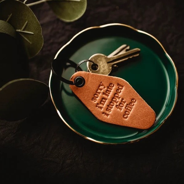 Funny Retro Leather Keychain