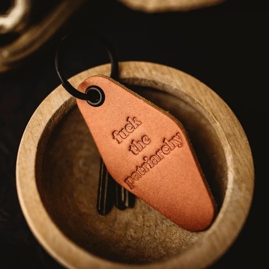 Funny Retro Leather Keychain