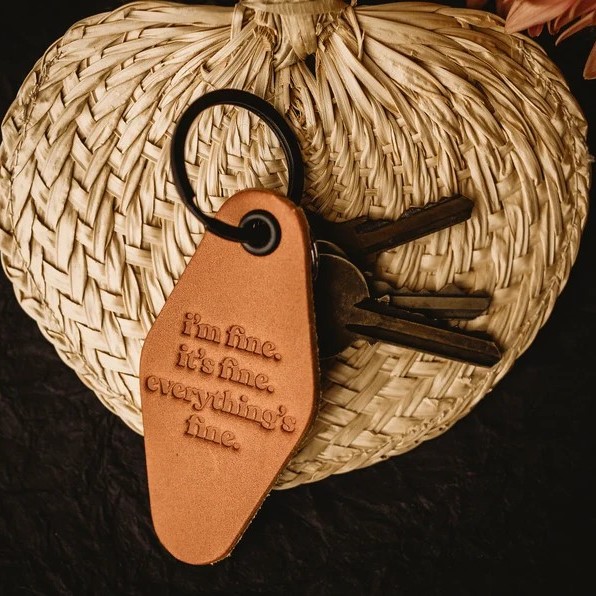 Funny Retro Leather Keychain