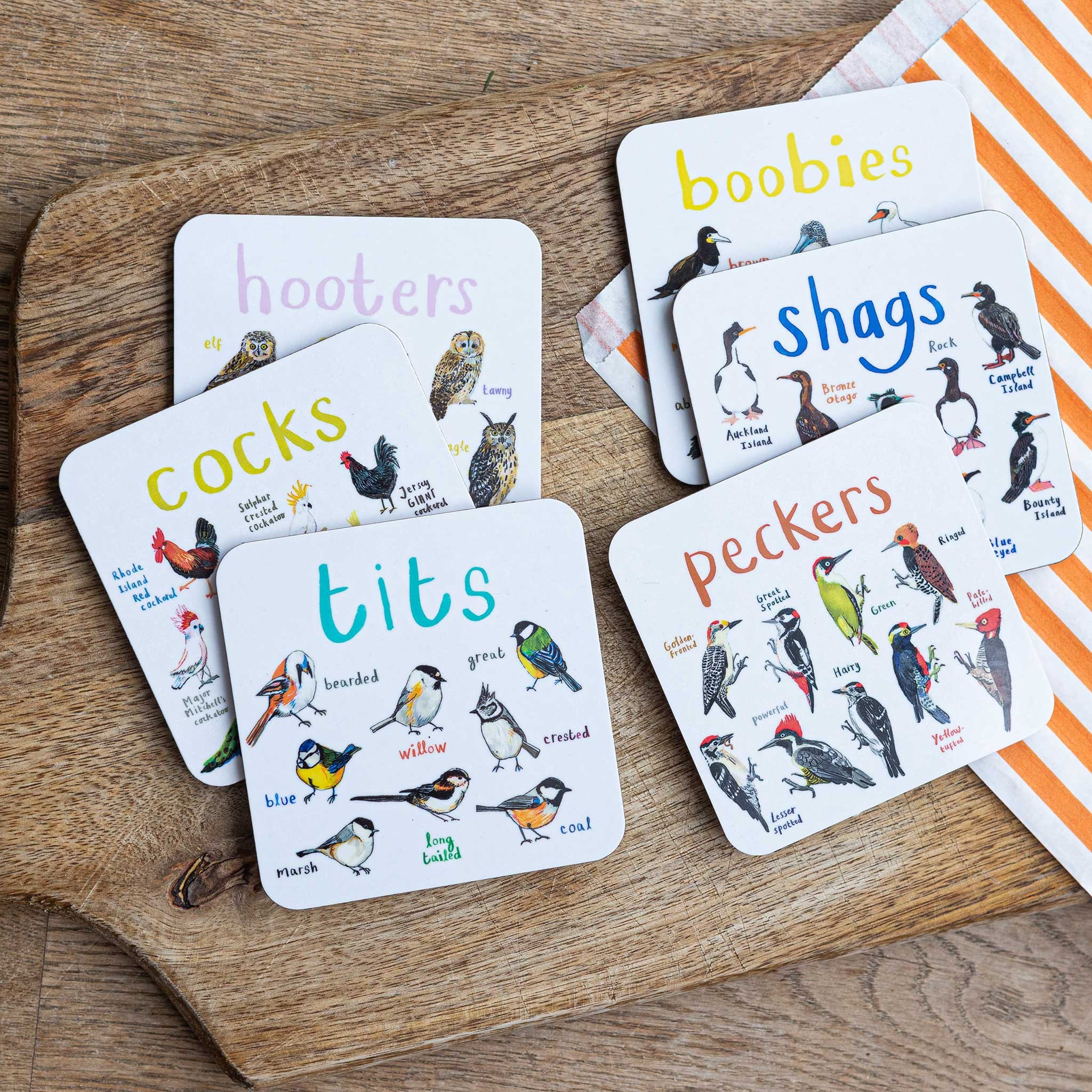 HOT SALE🔥Funny Bird Pun Coasters Set of 6