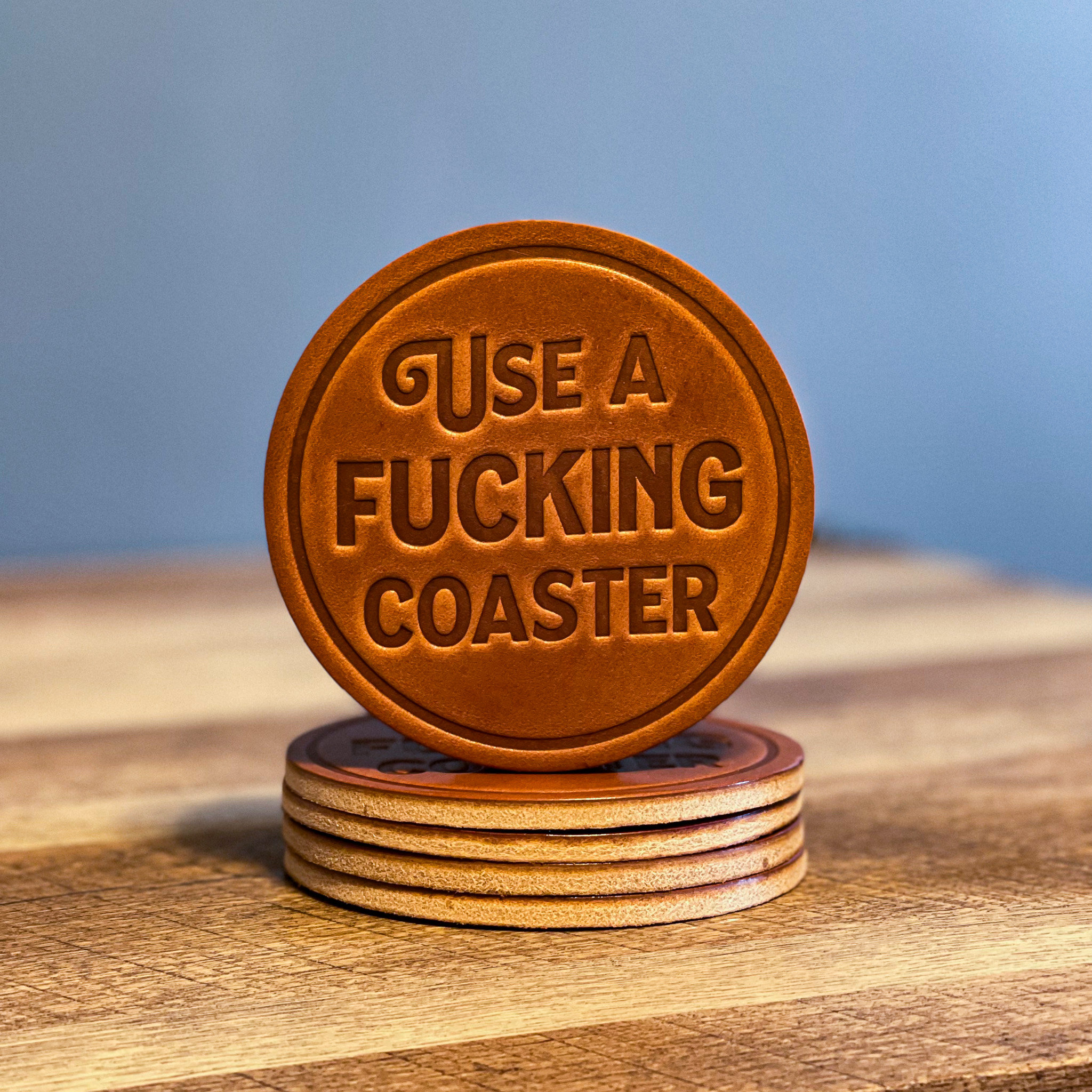 Funny Leather Drink Coasters