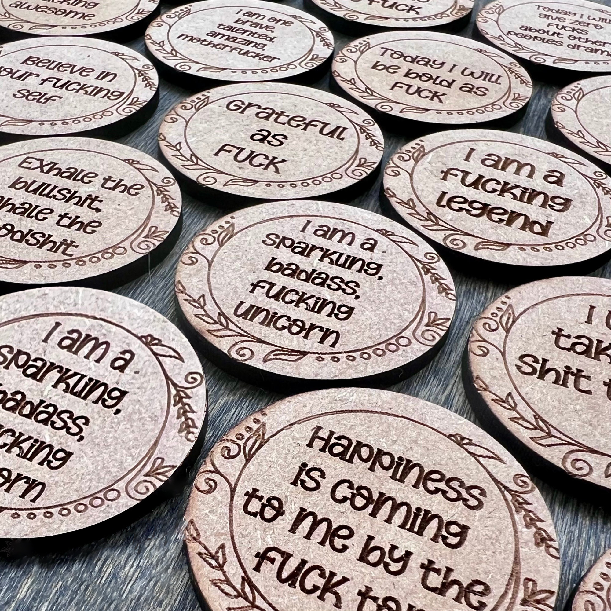 Funny Sweary Affirmation Token Set