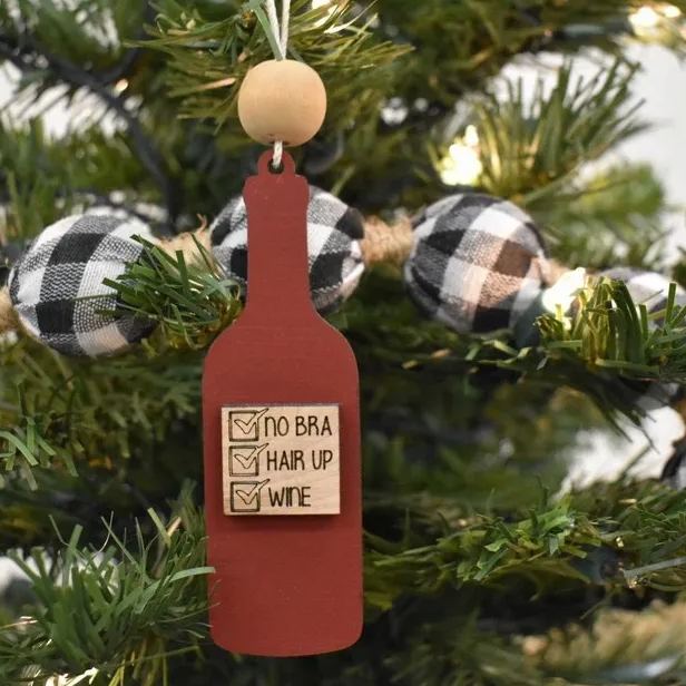Funny Christmas Wine Ornament