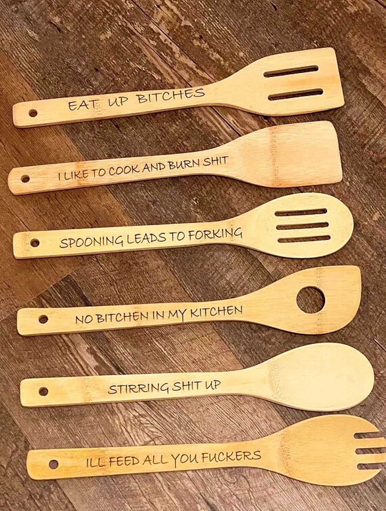 😂Funny Wooden Spoon Set(6Pcs)