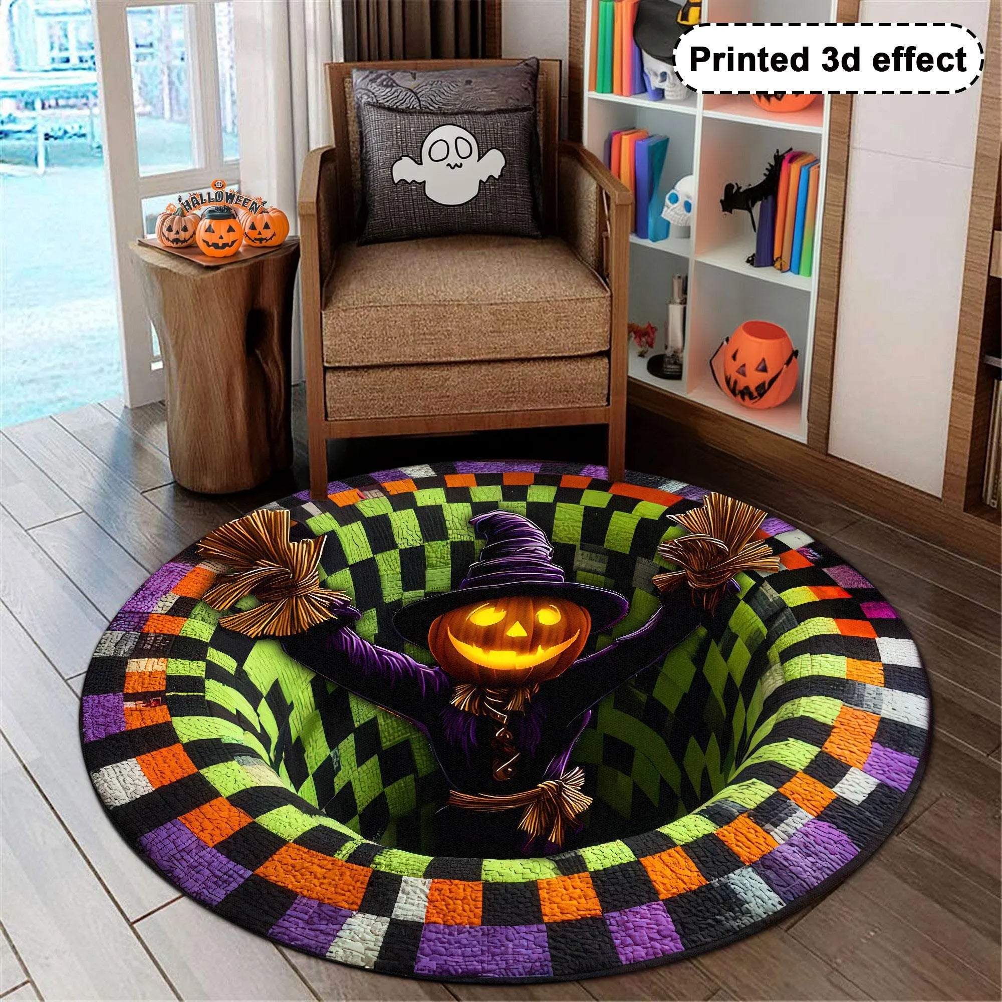 Halloween Ghost Quilted Round Mat