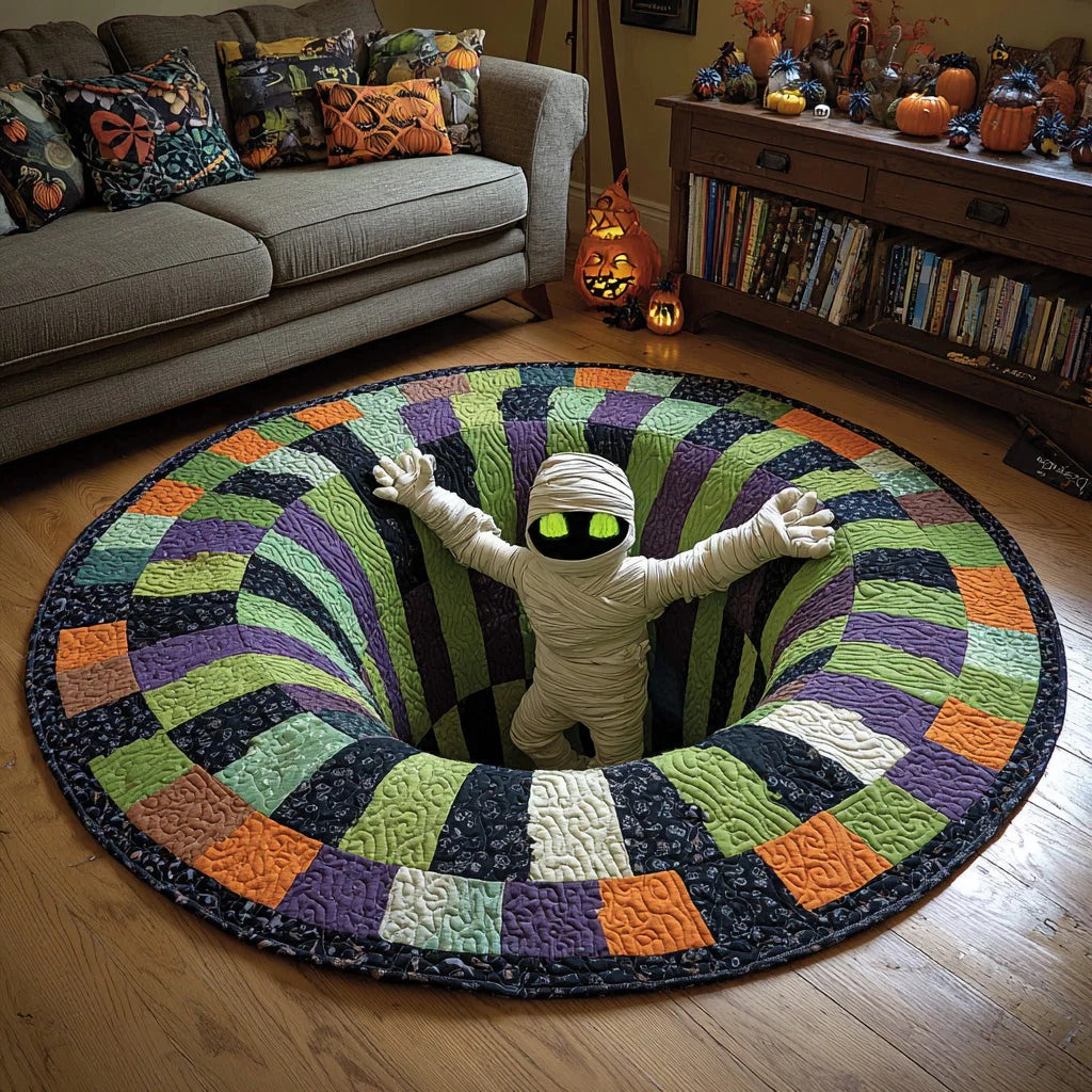 Mummy Hollow Quilted Round Mat