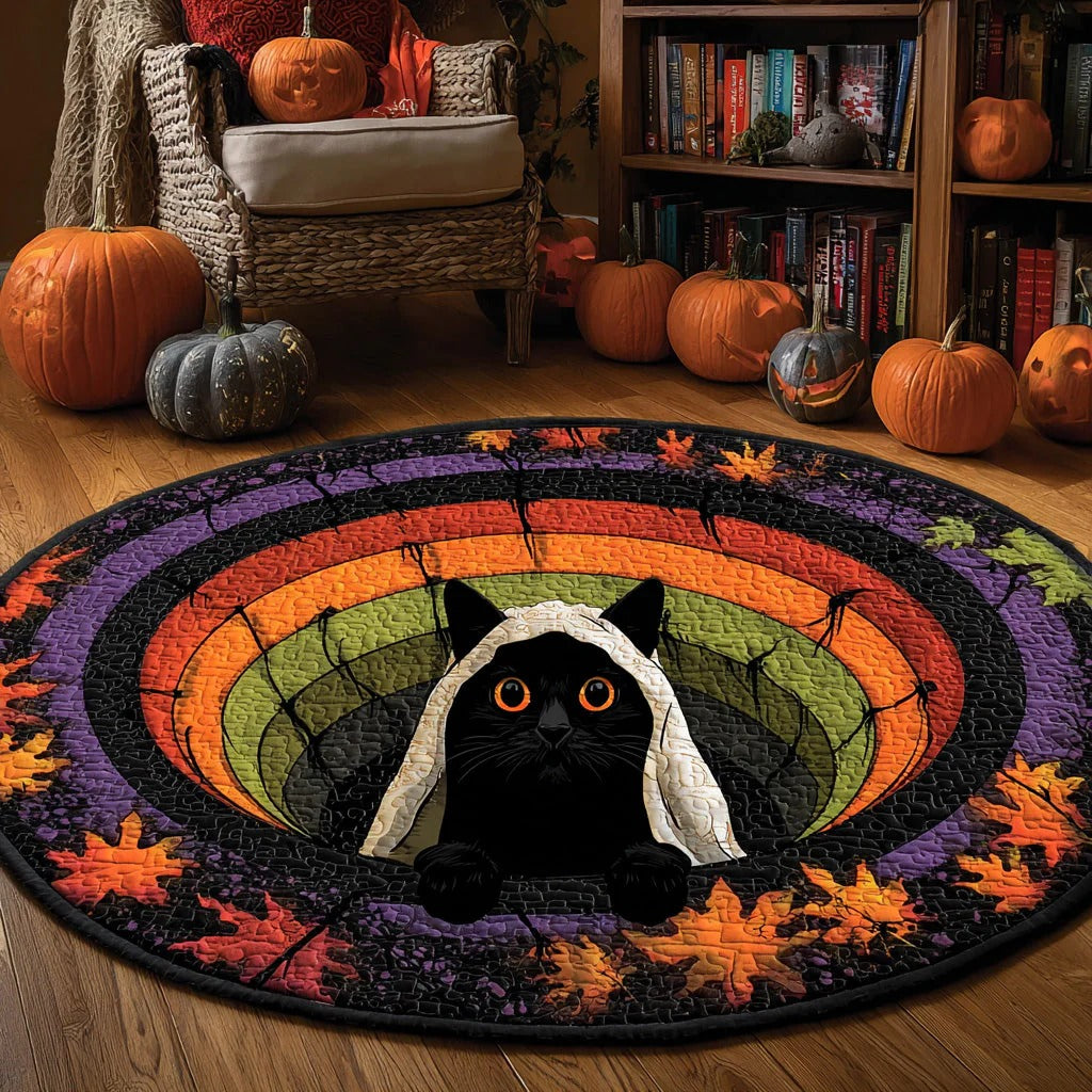 Ghost Paws Quilted Round Mat
