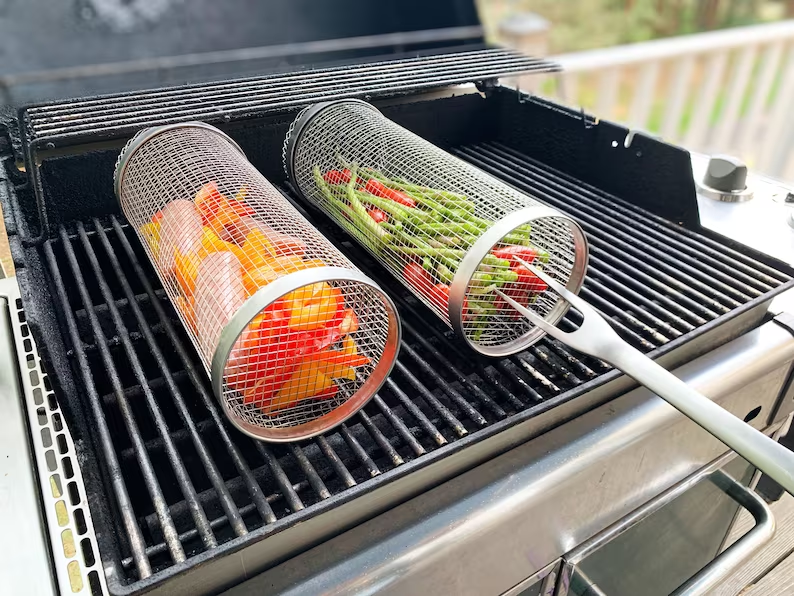 BBQ outdoor grill net / Barbecue stainless steel wire mesh cylinder