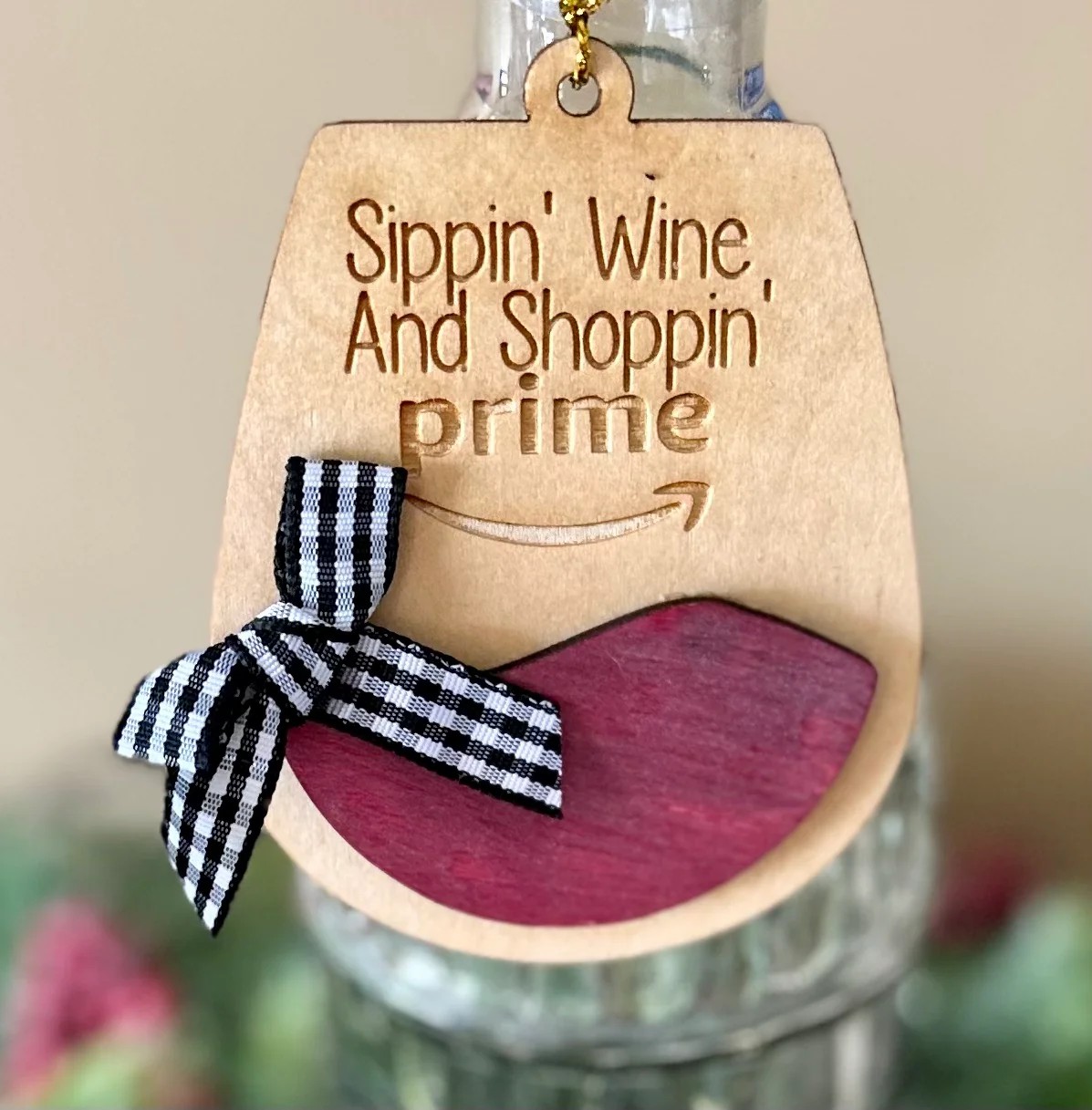 Funny Christmas Wine Ornament