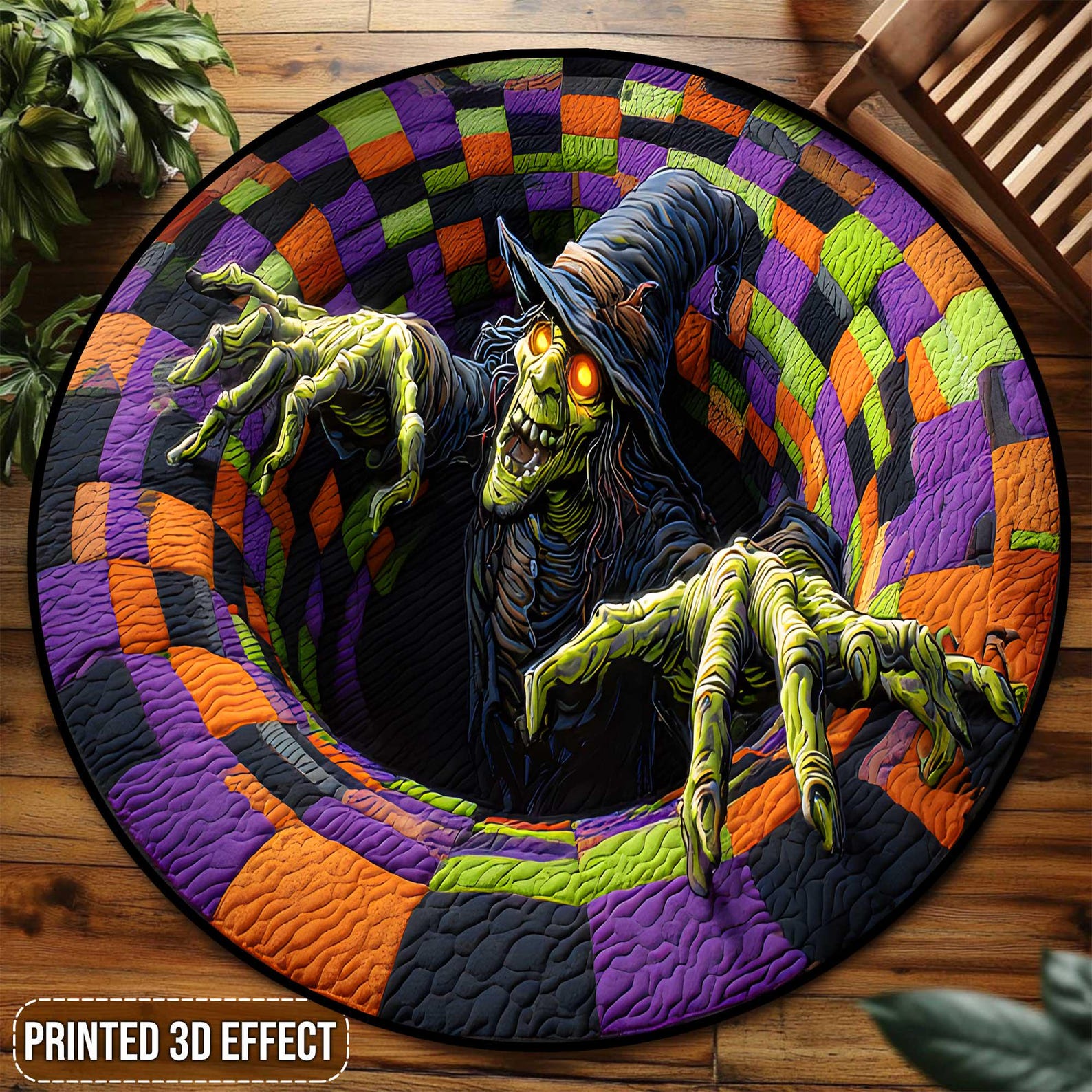 Witch Quilted Round Mat