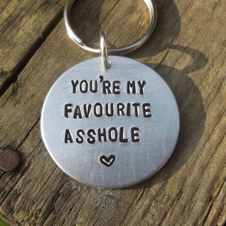 😂Funny Couple Engraved Keychain