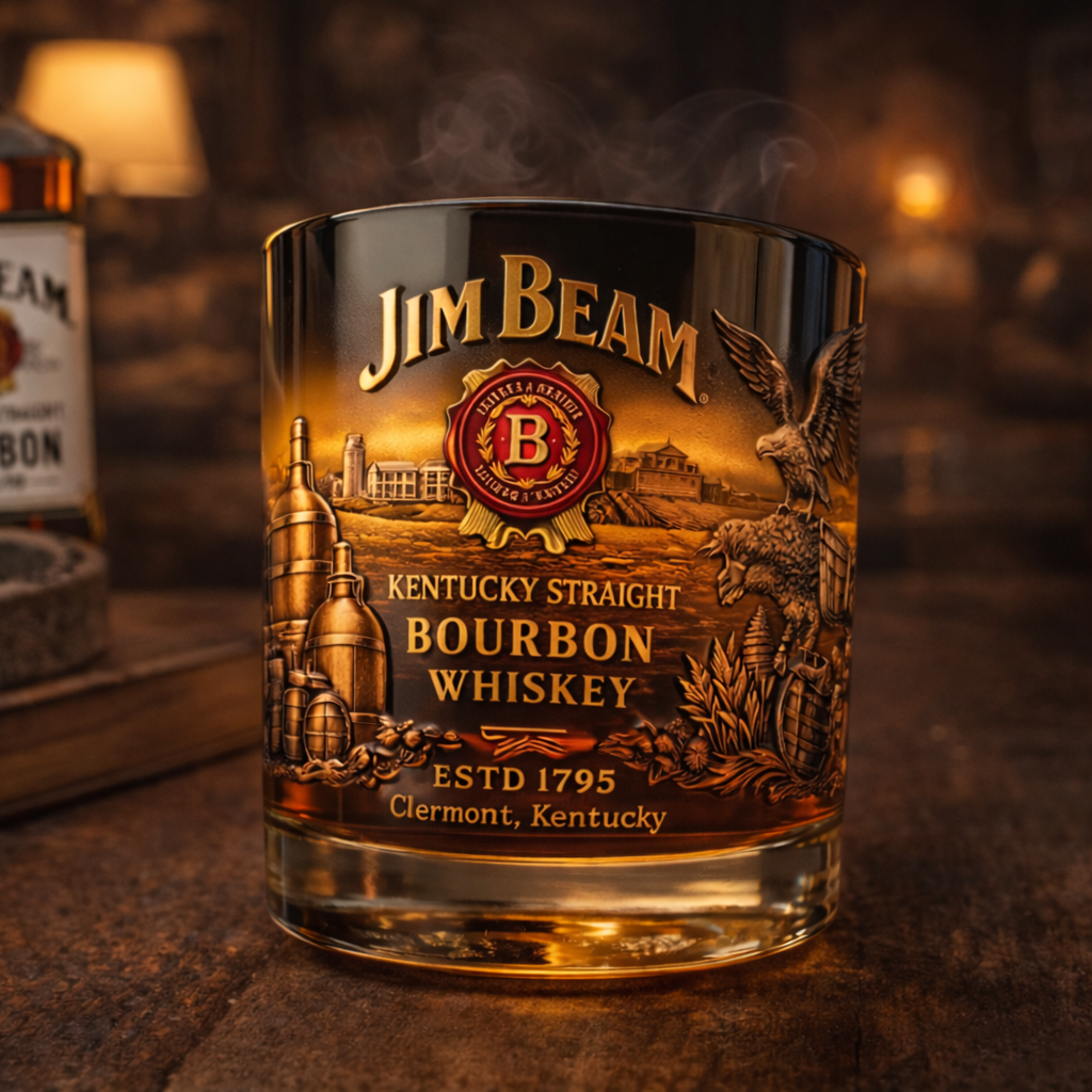 🥃 Vintage Bourbon Whiskey Glass – Classic Old Fashioned Tumbler