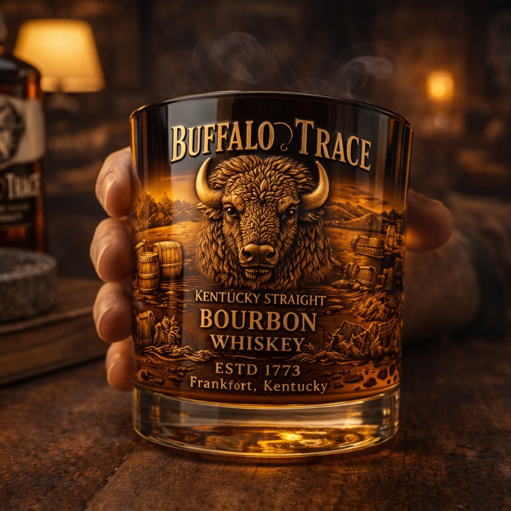 🥃 Vintage Bourbon Whiskey Glass – Classic Old Fashioned Tumbler